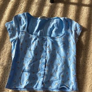Blue floral crop top